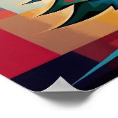 Pop Art Geometric Christmas Tree on Squares Poster (Ecke)