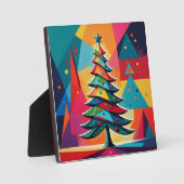 Pop Art Geometric Layered Christmas Tree  Fotoplatte (Vorderseite)