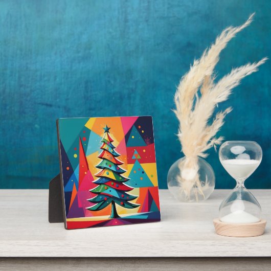 Pop Art Geometric Layered Christmas Tree Fotoplatte (InSitu)