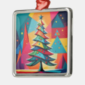 Pop Art Geometric Layered Weihnachtsbaum Ornament Aus Metall (Links)
