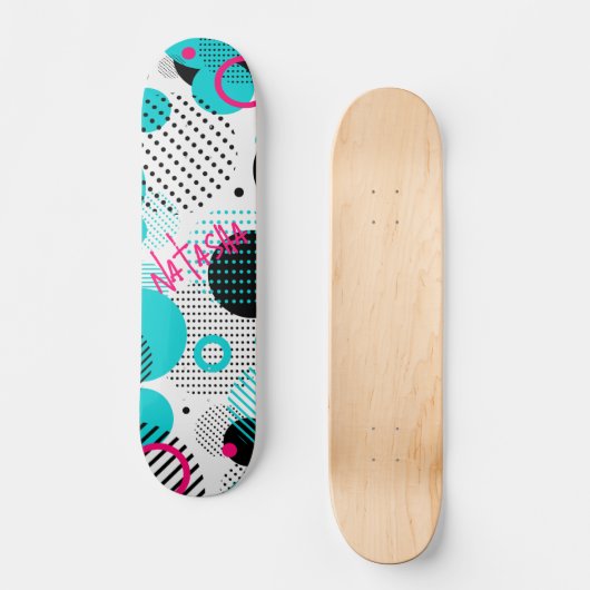 Pop Art Geometric Skateboard der 90er (Vorderseite)