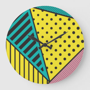 Pop-Art, geometrisch, kräftige Schwünge Große Wanduhr