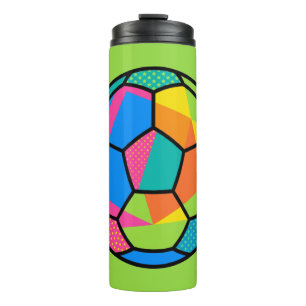 Pop-Art Geometrische Fußballball-Kunst Thermosbecher