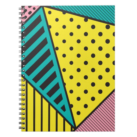 Pop-Art, geometrische, kräftige Schwünge Notizblock (Vorderseite)