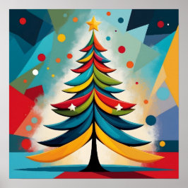Pop-Art-Geometrischer Weihnachten mit gefiederten  Poster