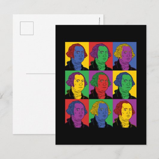Pop Art George Washington Postkarte (Vorne/Hinten)