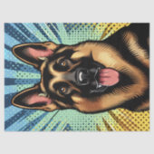 Pop Art German Shepherd Dog Comic Decoupage Seidenpapier (Vorderseite)