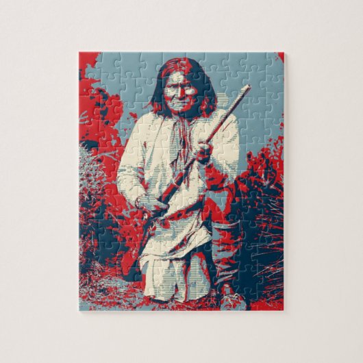 Pop Art Geronimo Indianerlegende Leiterin Puzzle (Vertikal)
