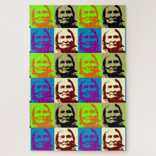 Pop Art Geronimo Indianerlegende Leiterin Puzzle