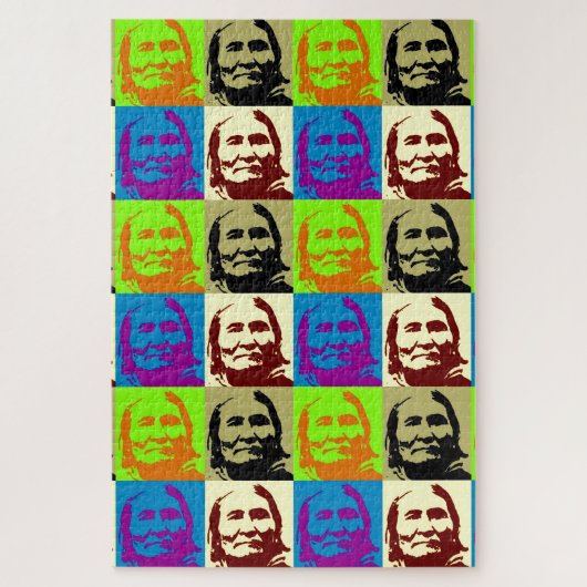 Pop Art Geronimo Indianerlegende Leiterin Puzzle (Vertikal)