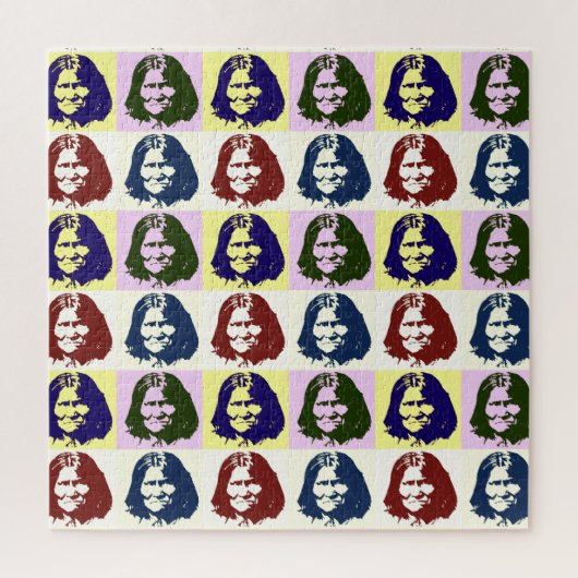 Pop Art Geronimo Indianerlegende Leiterin Puzzle (Vertikal)