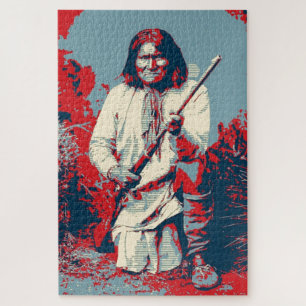 Pop Art Geronimo Indianerlegende Leiterin Puzzle