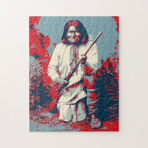 Pop Art Geronimo Indianerlegende Leiterin Puzzle