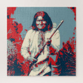 Pop Art Geronimo Indianerlegende Leiterin Puzzle (Vertikal)