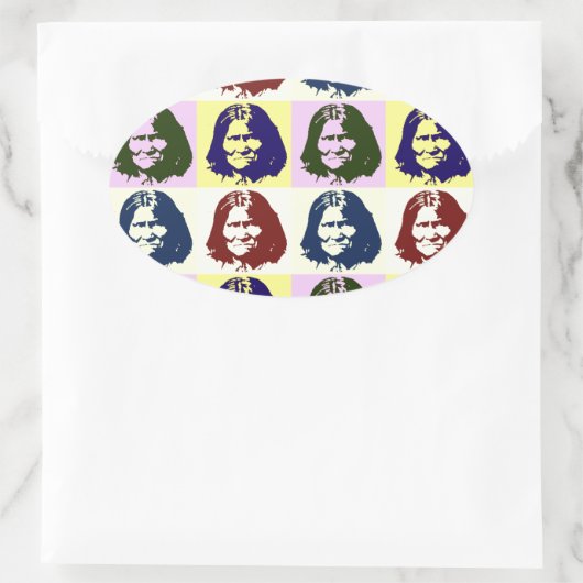 Pop Art Geronimo Ovaler Aufkleber (Tasche)