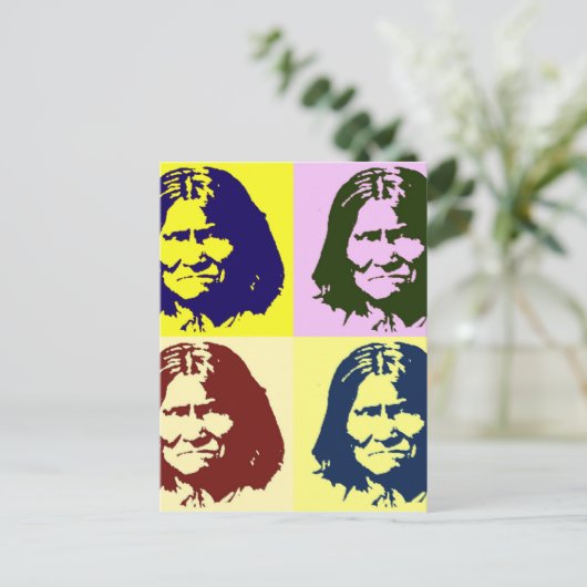 Pop Art Geronimo Postkarte (Stehend Vorderseite)