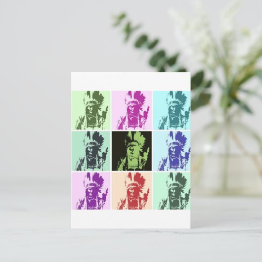 Pop Art Geronimo Postkarte (Stehend Vorderseite)
