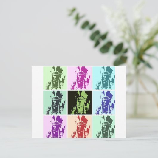 Pop Art Geronimo Postkarte (Stehend Vorderseite)
