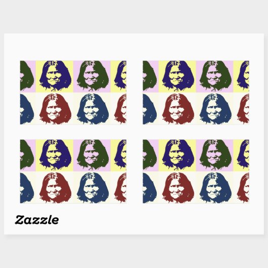 Pop Art Geronimo Rechteckiger Aufkleber (Blatt)