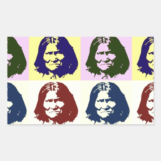 Pop Art Geronimo Rechteckiger Aufkleber (Vorderseite)