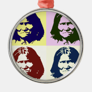 Pop Art Geronimo Silbernes Ornament