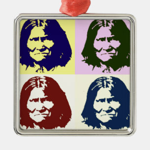 Pop Art Geronimo Silbernes Ornament