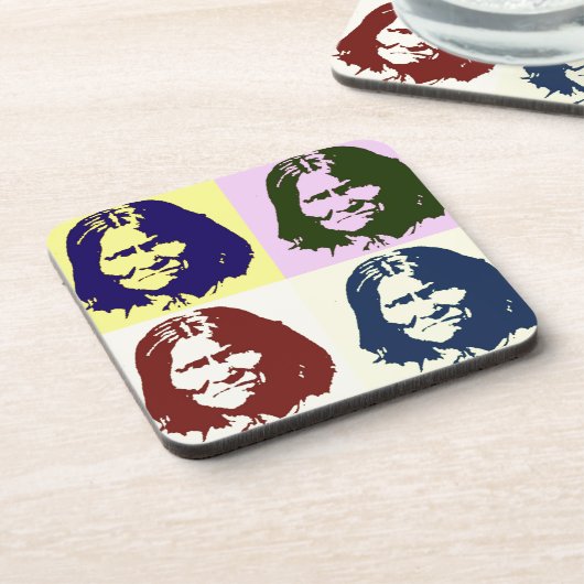 Pop Art Geronimo Untersetzer (Linke Seite)