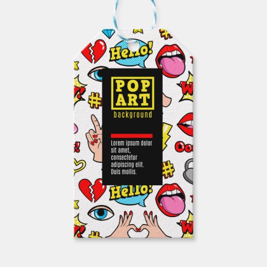Pop-Art Geschenkanhänger (Vorderseite)