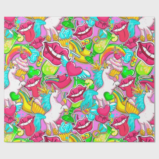Pop Art Geschenkpapier (Flach)