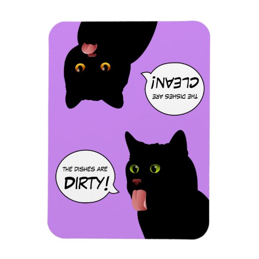 Pop Art Geschirr sind sauber/schmutzig Cat Magnet (Vertikal)