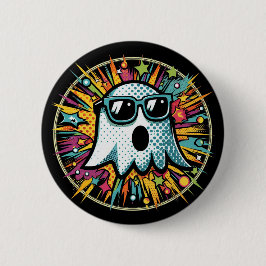 Pop Art Ghost Button