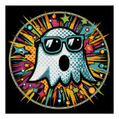 Pop Art Ghost Glossy Poster (Vorderseite)