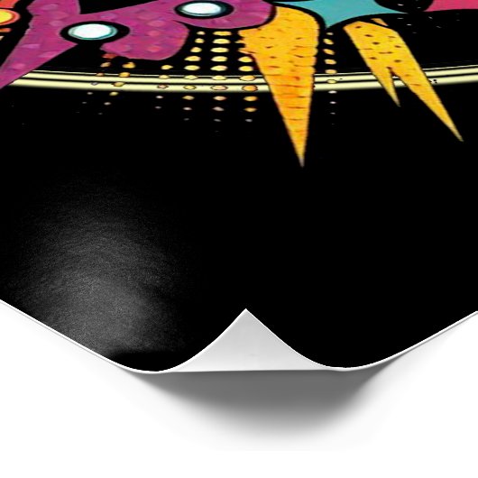 Pop Art Ghost Glossy Poster (Ecke)