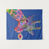 Pop Art Giraffe Wandteppich (Vorderseite (Horizontal))