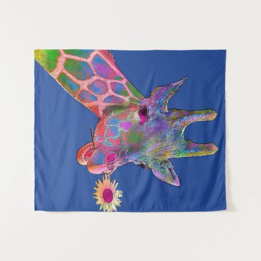 Pop Art Giraffe Wandteppich (Vorderseite (Horizontal))