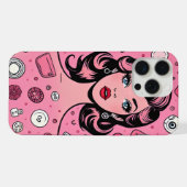 Pop Art Girl Case rosa Gehäuse Design iPhone Hülle (Rückseite (Horizontal))