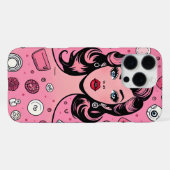 Pop Art Girl Case rosa Gehäuse Design iPhone Hülle (Rückseite (Horizontal))