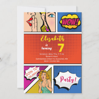 Pop Art Girl Comic Geburtstag Einladung