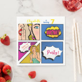 Pop Art Girl Comic Geburtstag Serviette (Beispiel)