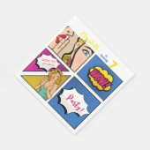Pop Art Girl Comic Geburtstag Serviette (Ecke)