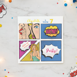 Pop Art Girl Comic Geburtstag Serviette