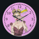 Pop Art Girl Große Wanduhr<br><div class="desc">Great Art Design You will love it like other. Be free to use this design to other product you like or to add your text. Thank you. Have hat Tag.</div>