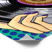 Pop Art Girl mit Aufnahme Poster (Ecke)