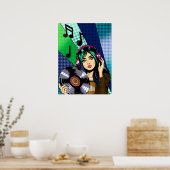 Pop Art Girl mit Aufnahme Poster (Küche)