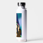 Pop Art Girl mit Rekord Personalisiert Trinkflasche (Links)