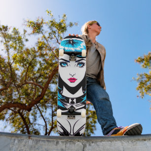 Pop Art Girl Skate: Reiten Sie Ihre Geschichte Skateboard