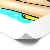 Pop Art Girl with Burger Kitchen 24x24 Poster (Ecke)