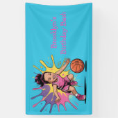 Pop Art Girls Basketball Bash Banner (Vertikal)