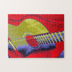 Pop Art Gitarre Malerei Illustration Puzzle