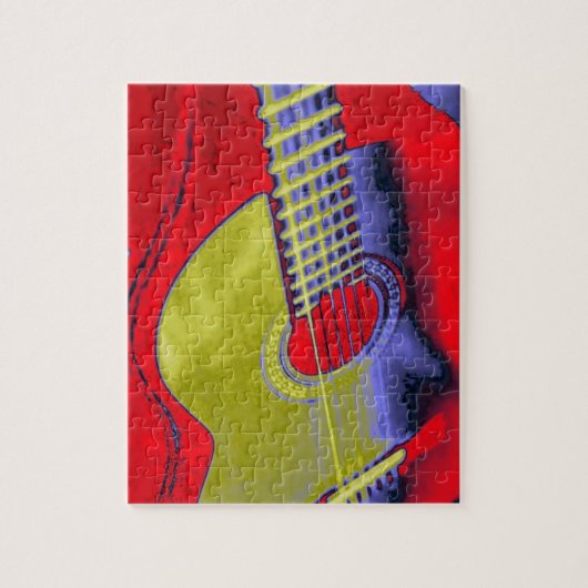 Pop Art Gitarre Malerei Illustration Puzzle (Vertikal)